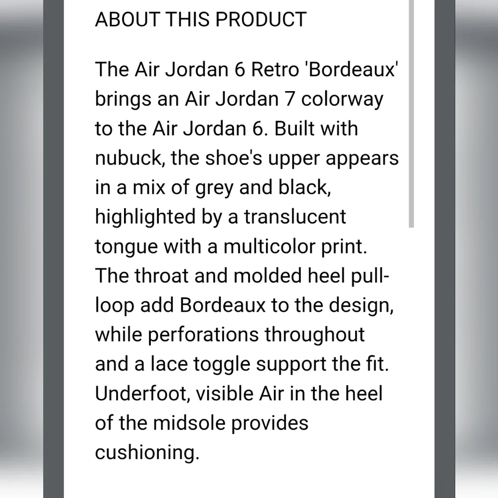 Air Jordan's 6 Retro Bordeaux Sneakers‎ EUC